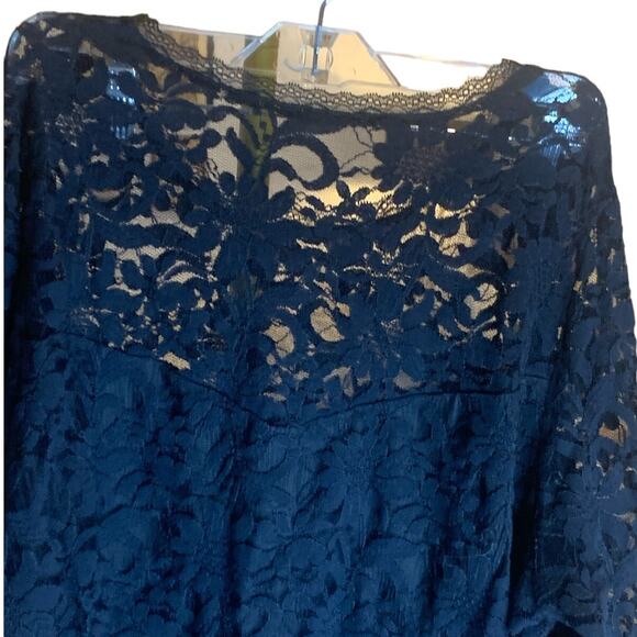 Torrid Black Lace Blouse 3 Long Sleeves Dark Romantic Goth Grace Kelly Neckline - Picture 5 of 8